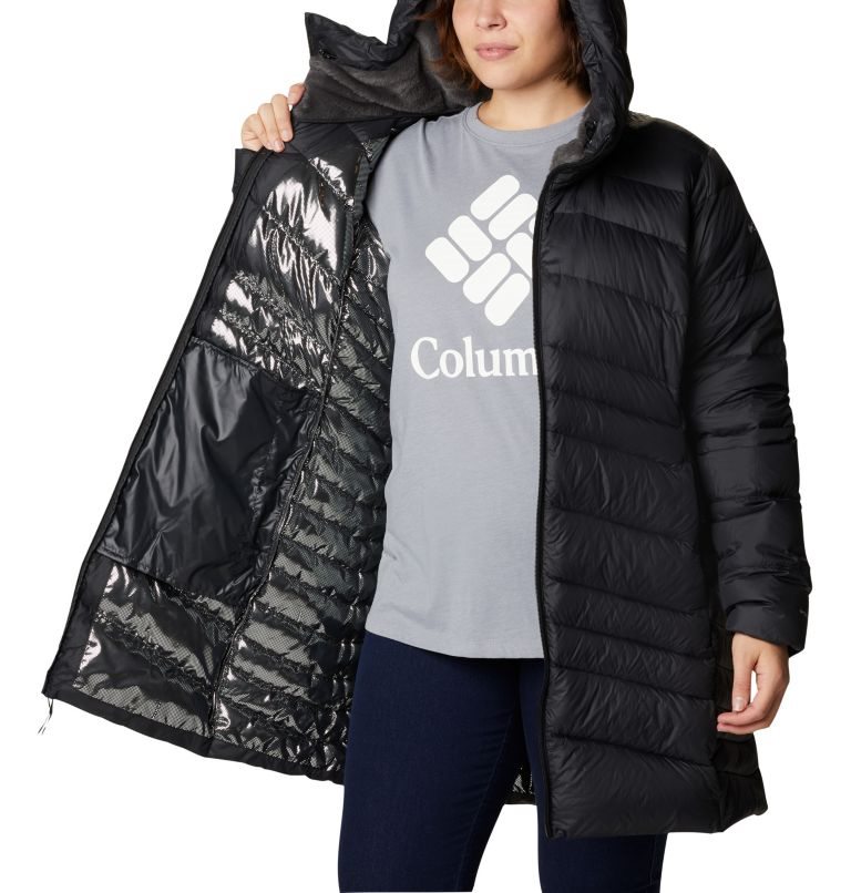 Columbia Autumn Park Hette Mid Dunjakker Dame Svarte | Plus Size 85760V